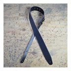 Colonial Leather 2.5inch Sueded Solid Hide Guitar Strap - Black