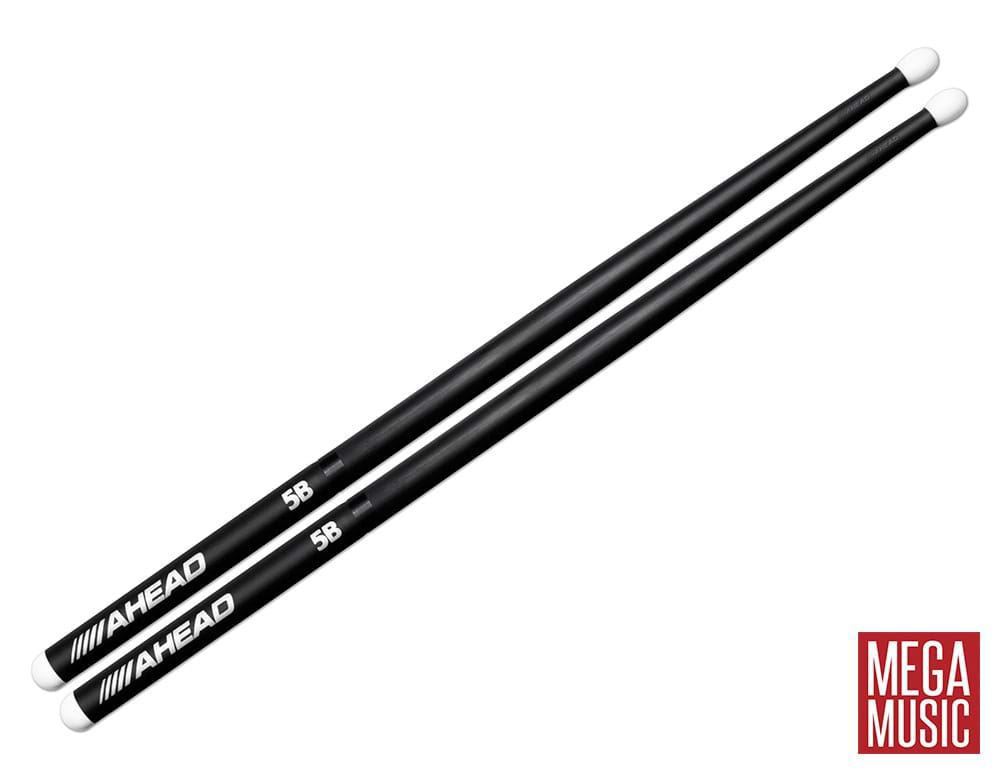 Ahead 5B drumsticks with nylon tips, featuring a sturdy wooden design for drumming enthusiasts.