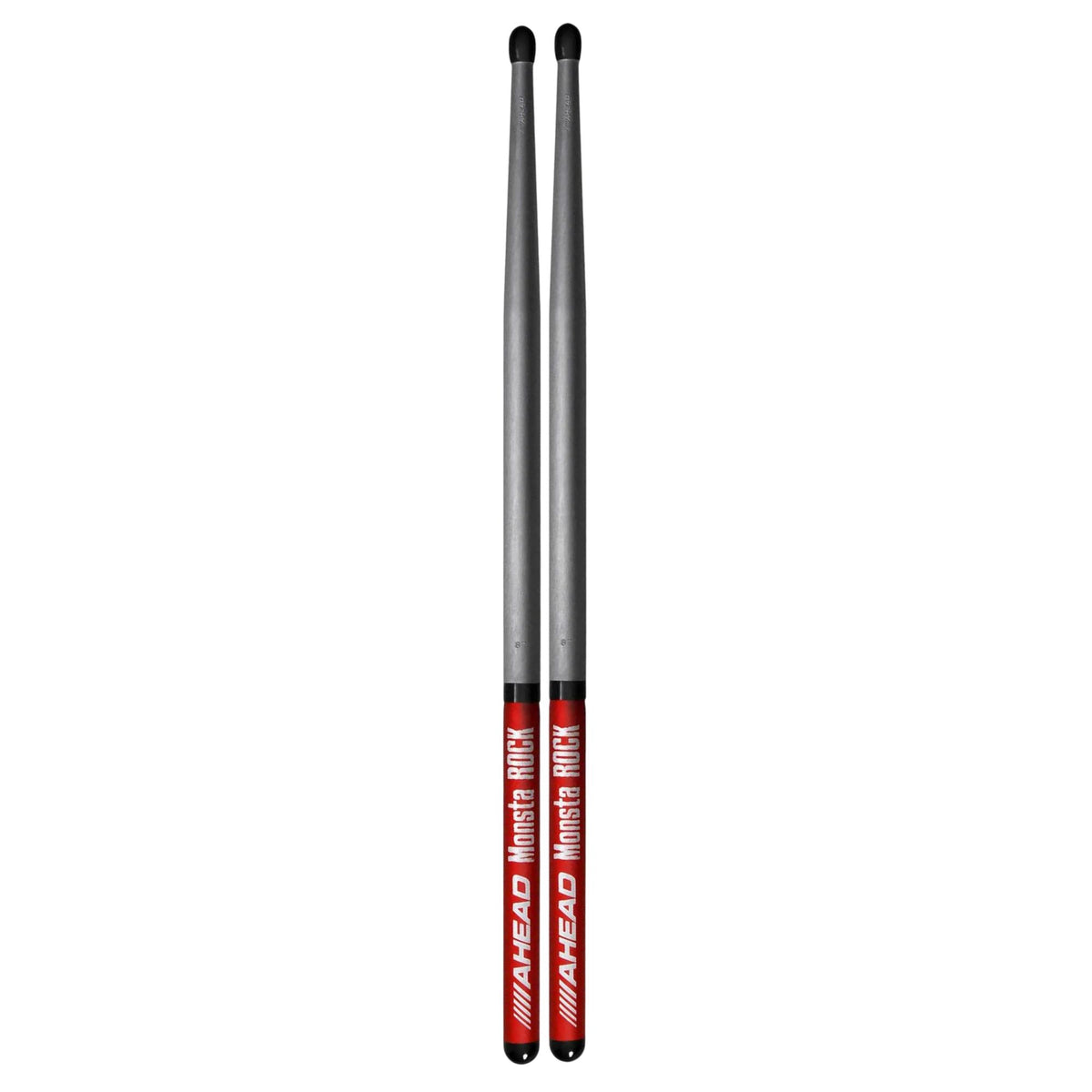 Ahead Monsta Rock drumsticks with nylon tips, designed for powerful drumming and durability, shown on a plain background.