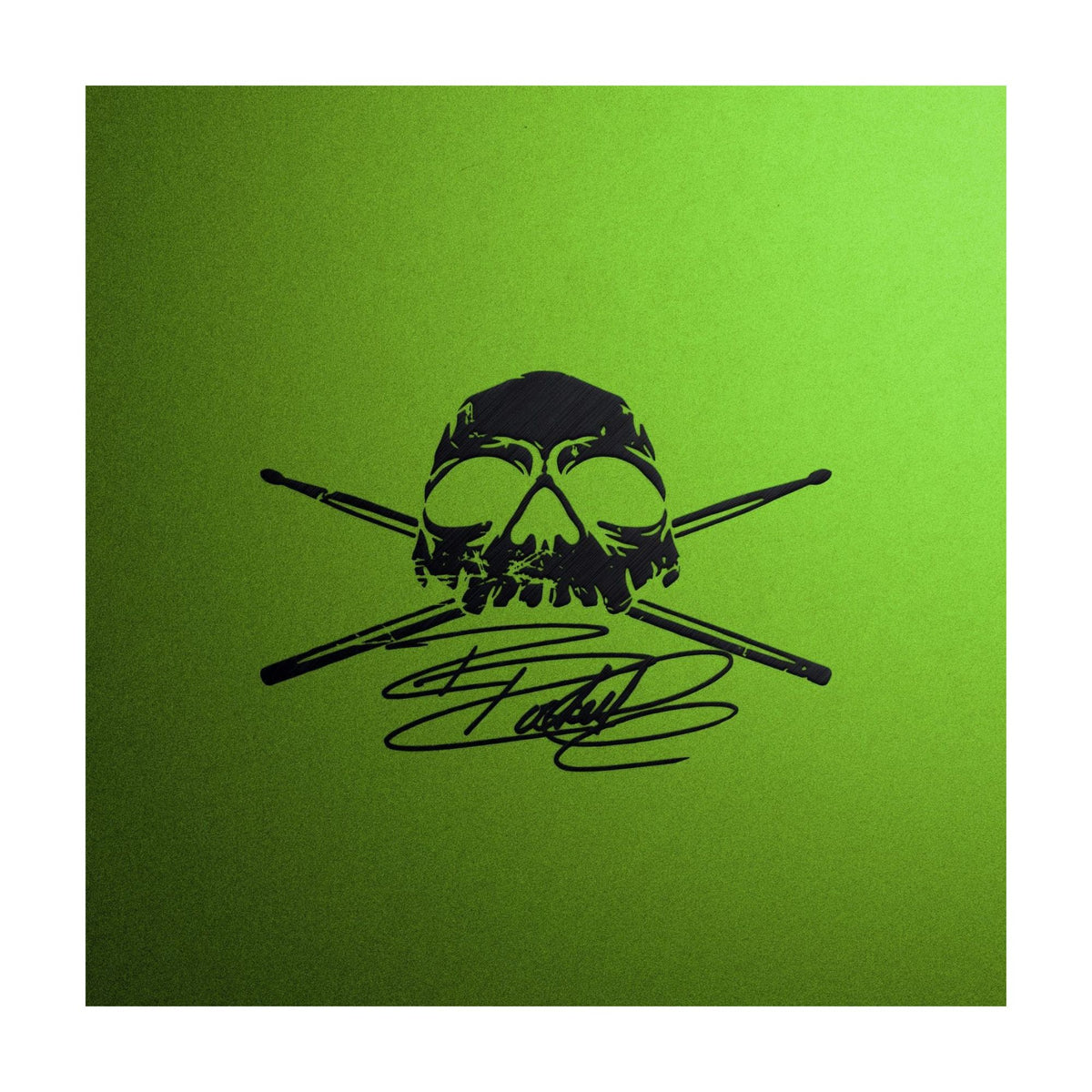 Ahead Rikki Rockett drumsticks in black and green, featuring a sleek design ideal for drummers.