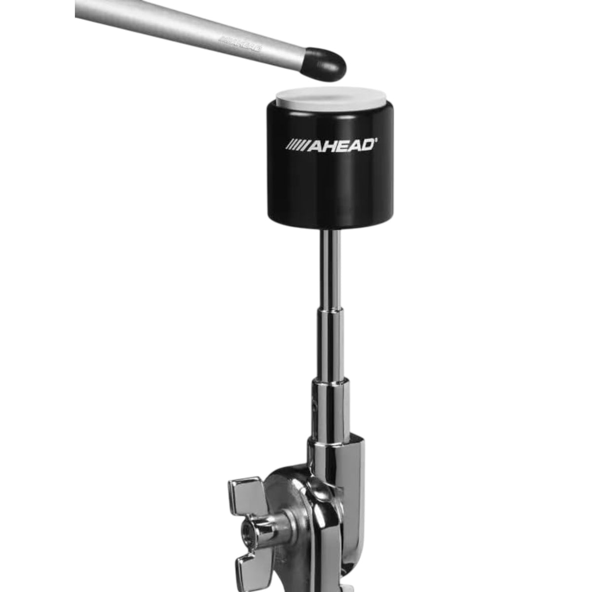 Ahead Wicked Chops Practice Pad for drums, black compact pad with 8mm thread, GMI drum accessory for practicing and training.