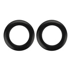 Black Ahead Bass Drum O's HBL-2 2-inch hole port ring set for bass drums, shown in the image with two black drum port rings.