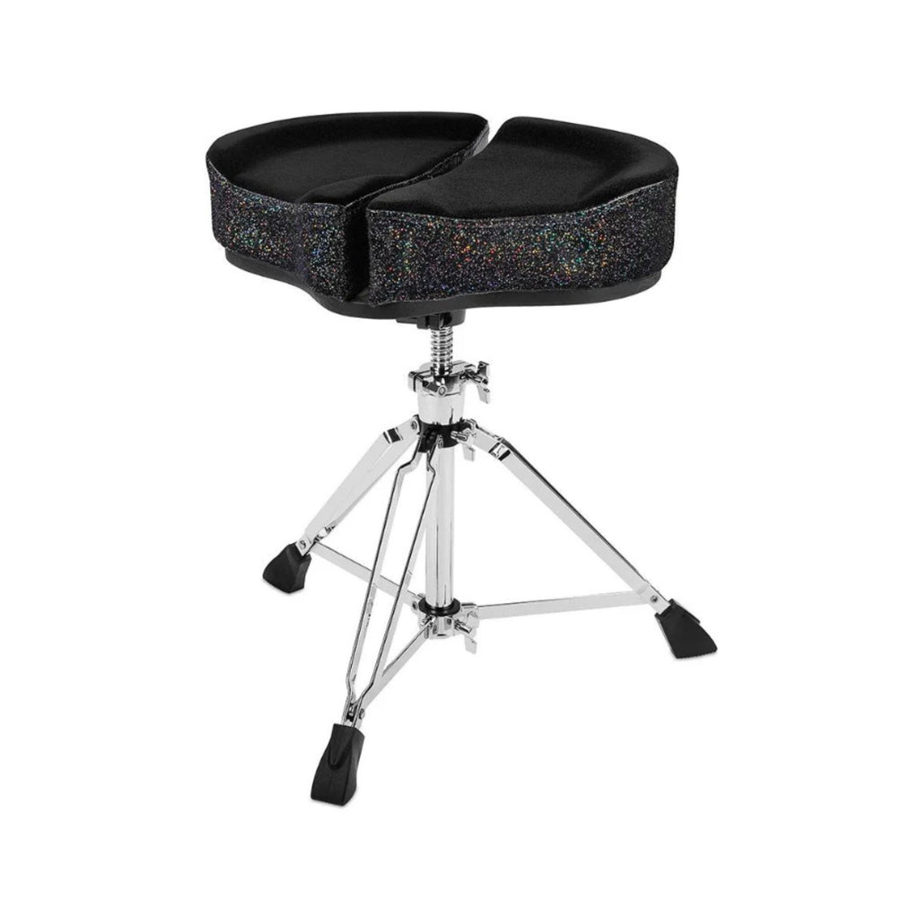 Ahead Spinal Glide 3 Leg Drum Throne in black, featuring adjustable height and padded seat for comfortable drumming support.