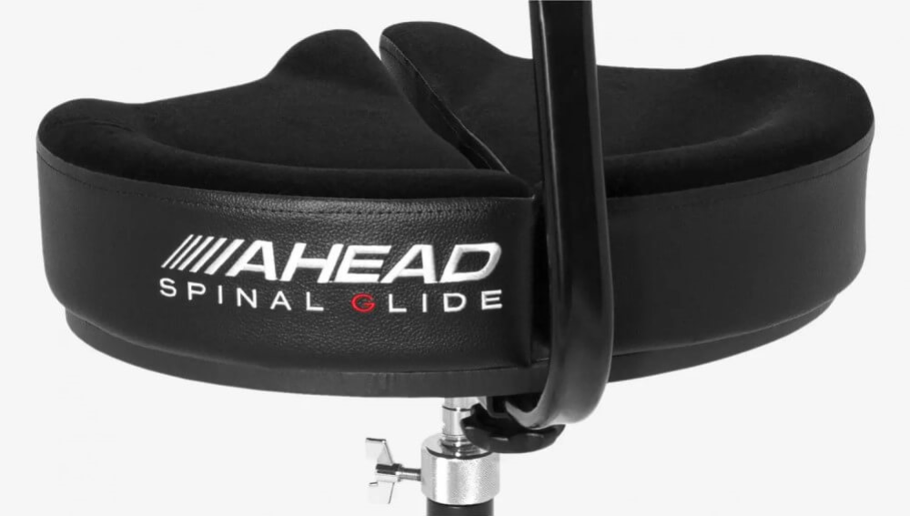 Ahead Spinal-G Saddle Top 3-Leg Drum Throne with Backrest - Black