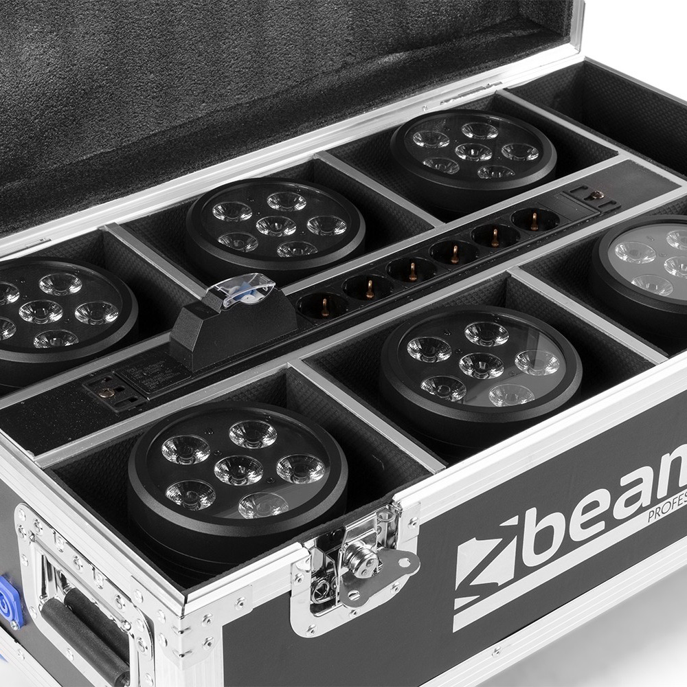 Beamz PRO BBP66 Uplight Par 6X6W DMX Flightcase