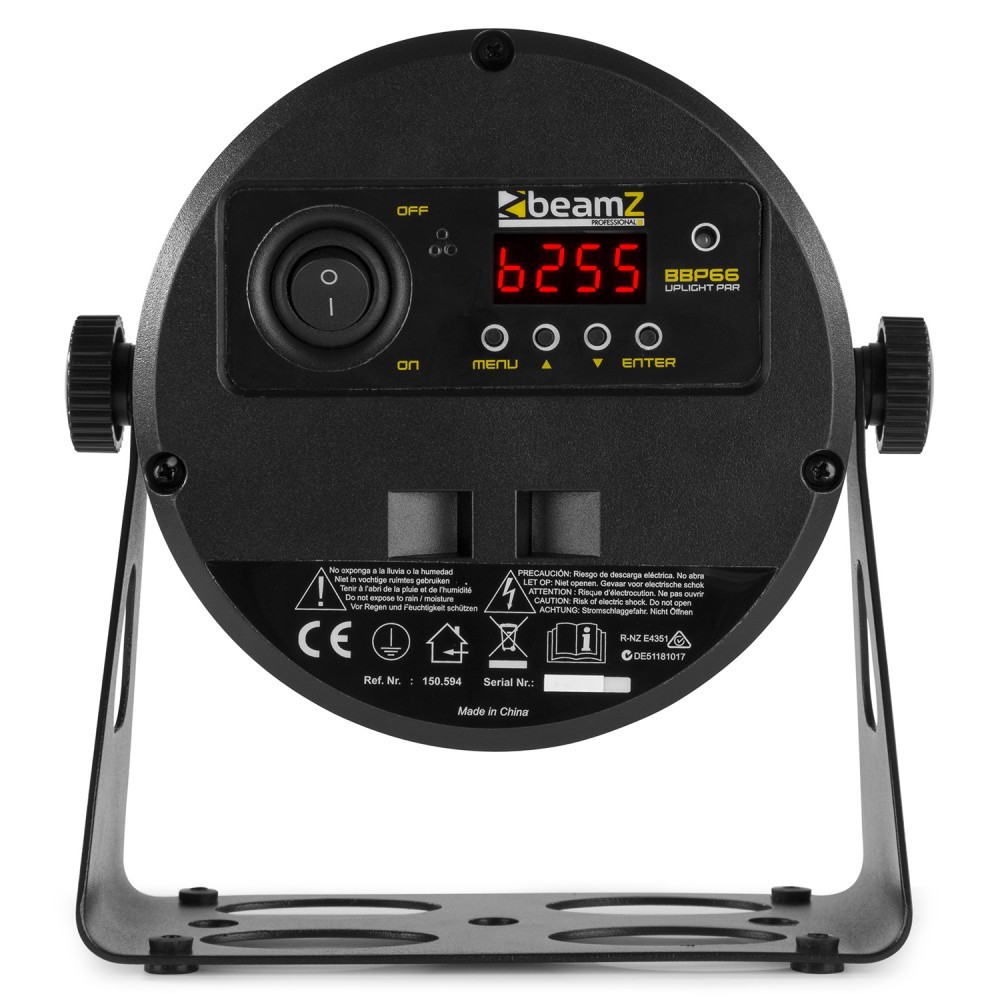 Beamz PRO BBP66 Uplight Par 6X6W DMX