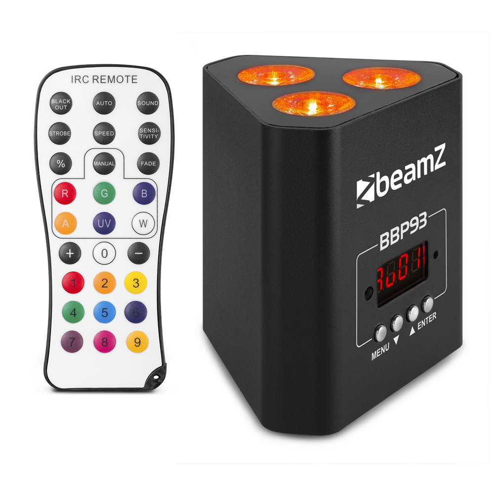 Beamz BBP93 Uplight Par 3x10W 4in1 DMX IRC