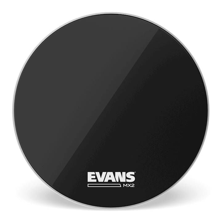 Evans MX2 Black Marching Bass Drum Head, 20 Inch