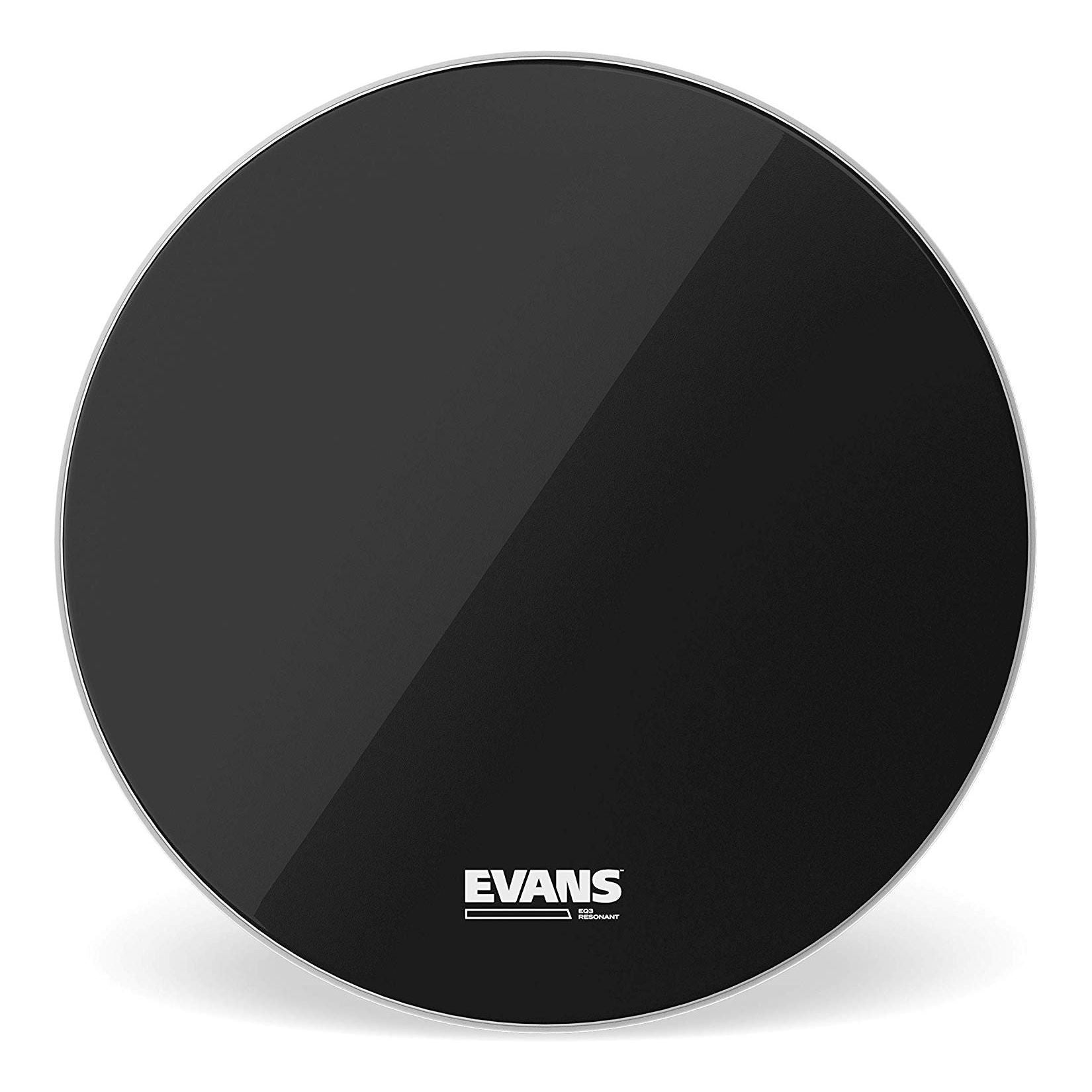 Evans 20 inch EQ3 Resonant Black Bass Drumhead No Port