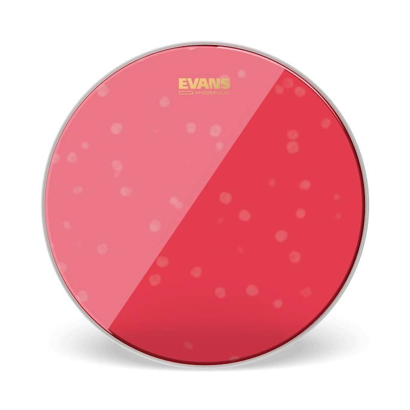 Evans hydraulic red bass drum head for 22-inch drum, featuring a durable, high-quality drum head with a red finish.