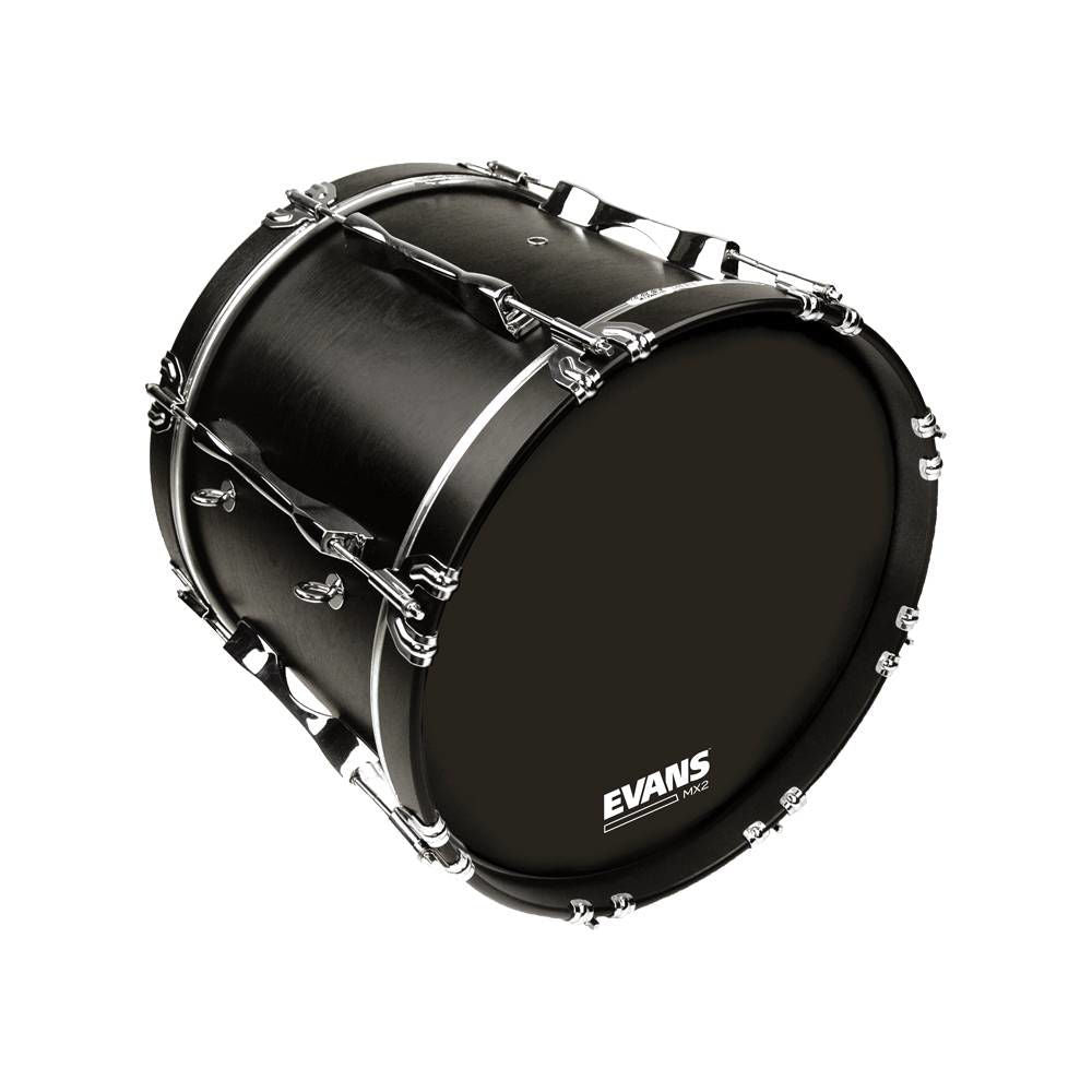Evans MX2 Black Marching Bass Drum Head, 26 Inch