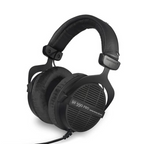 Beyerdynamic DT 990-PRO open-back studio headphones in black with 80Ω impedance, featuring a comfortable headband and open-ear design.