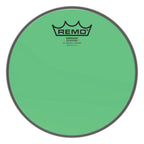 Remo Colortone Emperor 8-inch green drumhead, vibrant and durable percussion instrument head for drums.