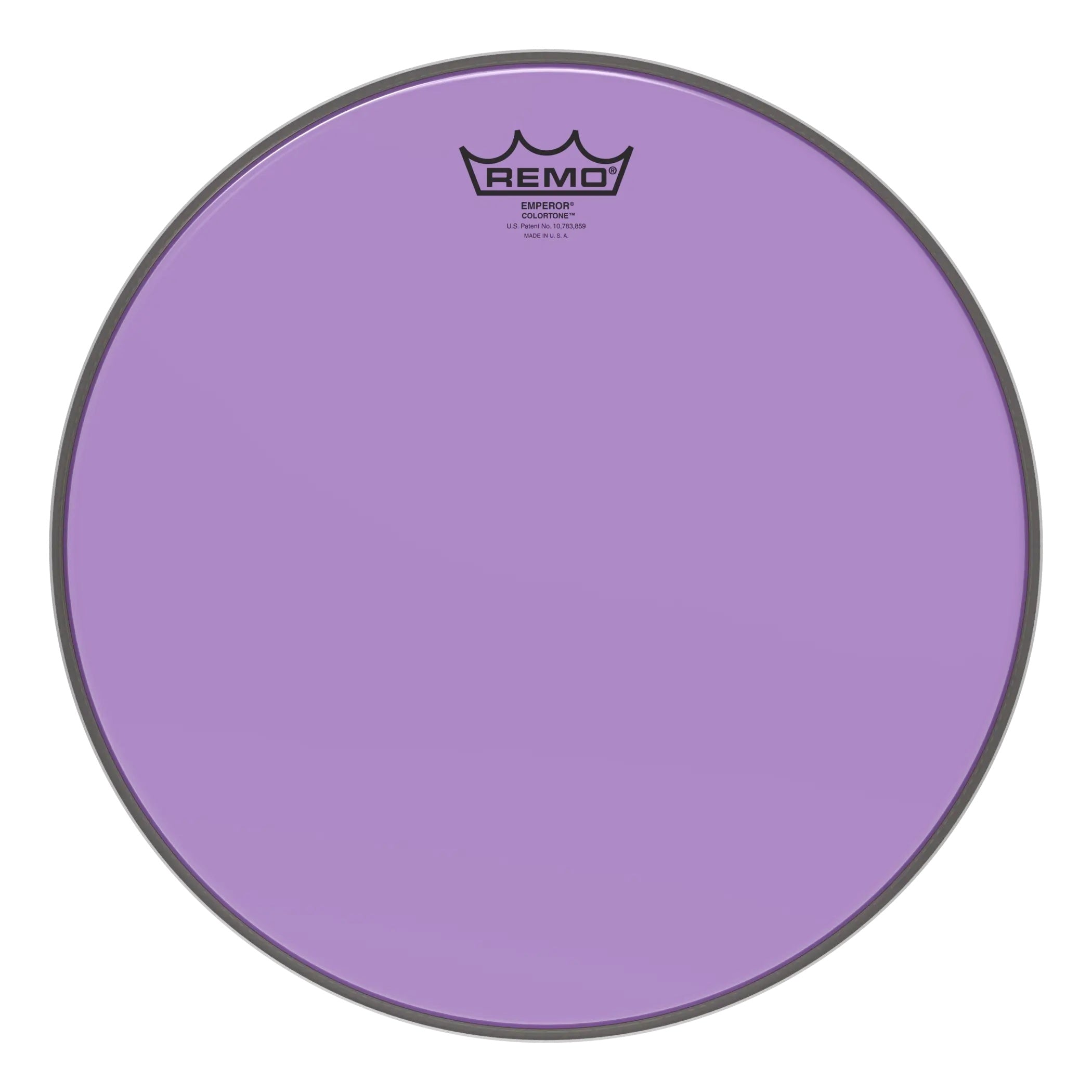 Remo Emperor Colortone 8-inch purple drum head with a textured surface for drum set percussion.