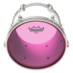 Remo Colortone Emperor 10-inch pink drum head for drums, featuring vibrant pink color and durable construction.