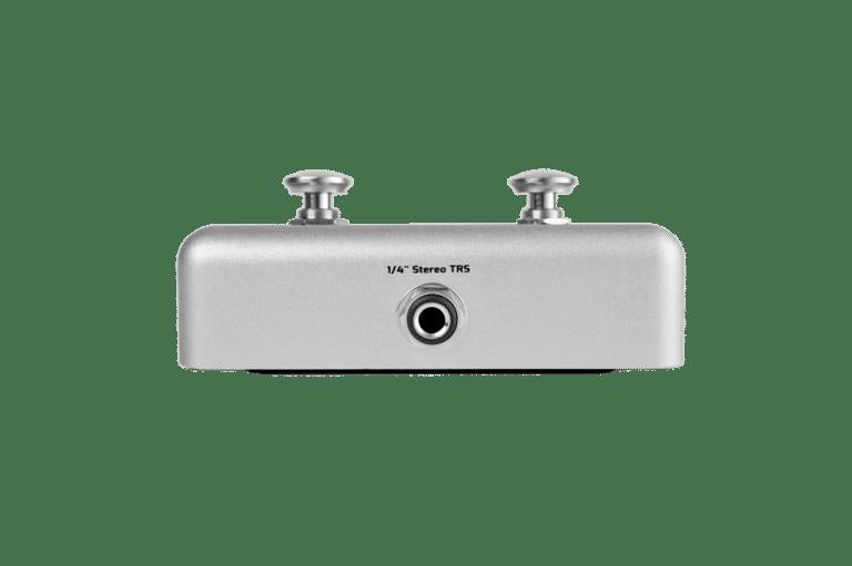 Singular Sound BeatBuddy BBFS effects pedal footswitch with multiple buttons for controlling drum software and effects.