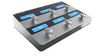 Singular Sound MIDI Maestro effects pedal foot controller with multiple switches and connection ports for guitar effects.