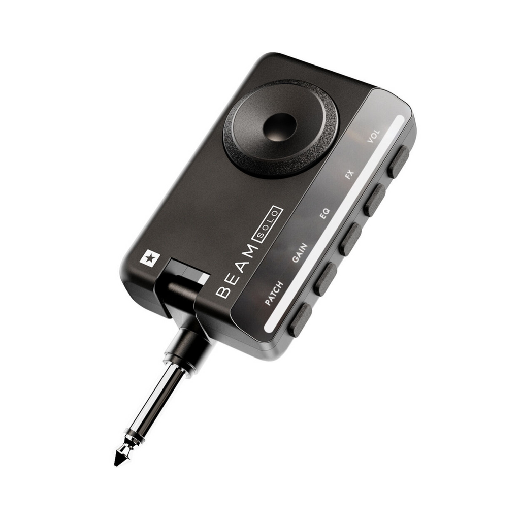 Blackstar Beam Solo headphone guitar amplifier with sleek black design and control knobs for personalized sound.
