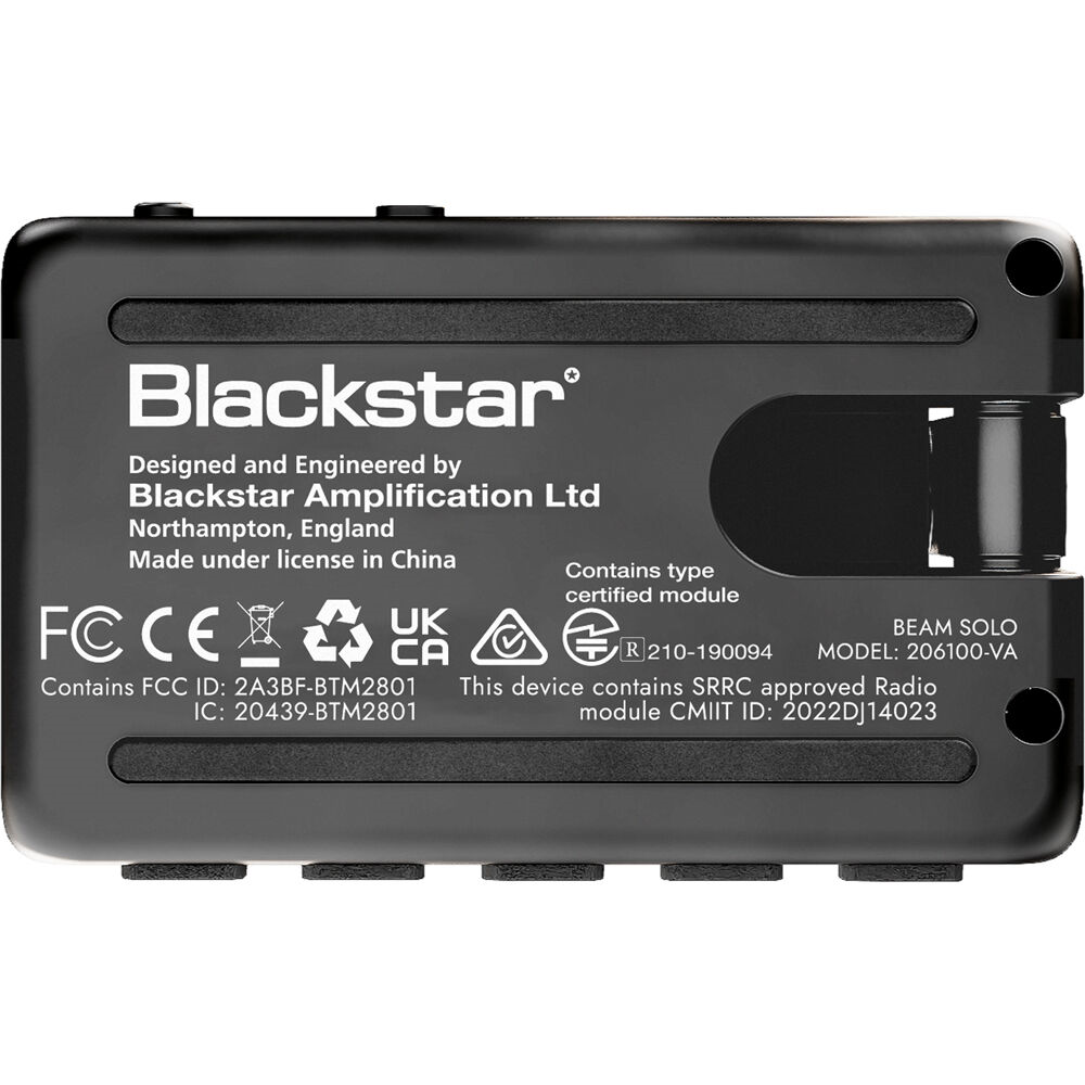 Blackstar Beam Solo headphone guitar amplifier showing compact design with control knobs and headphone jack.