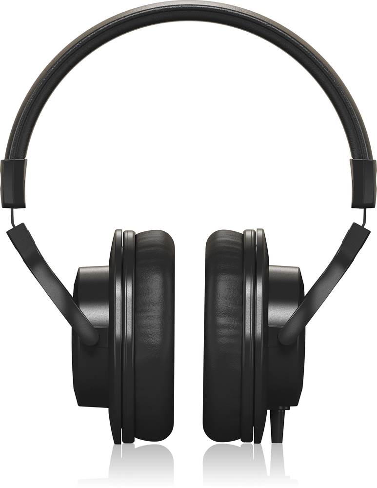 Behringer BH20 closed-back studio headphones with cushioned ear cups and adjustable headband, designed for comfortable audio monitoring.