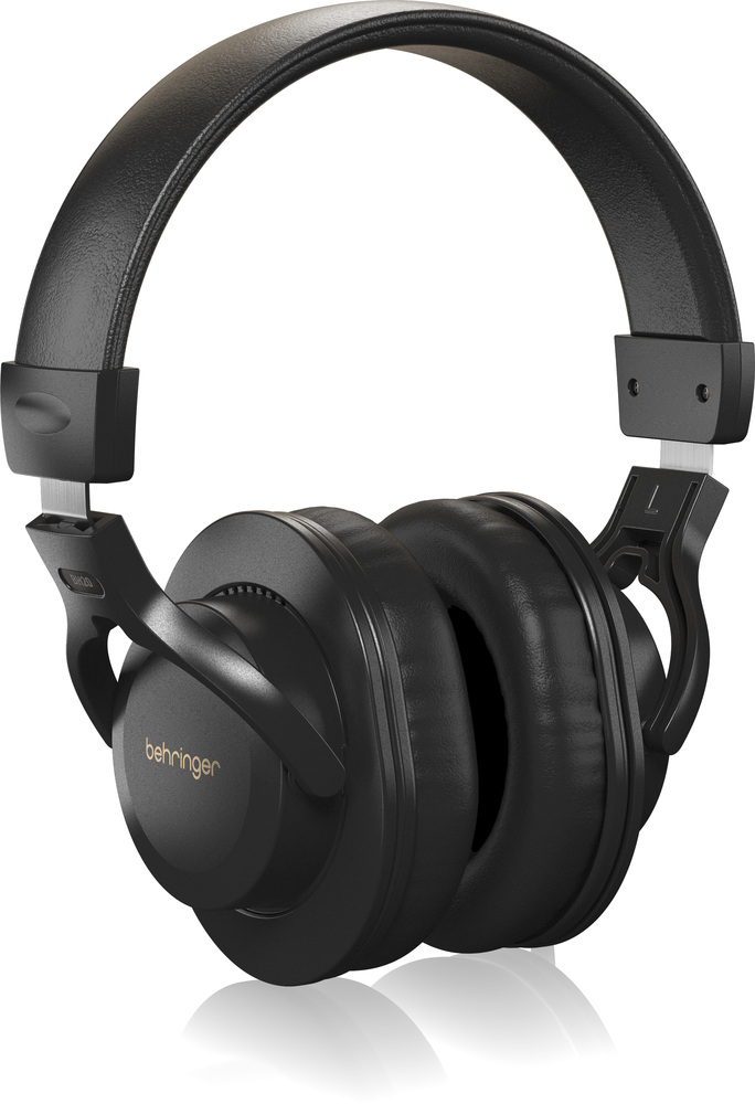 Behringer BH20 closed-back studio headphones with black ear cups and headband, designed for professional audio monitoring