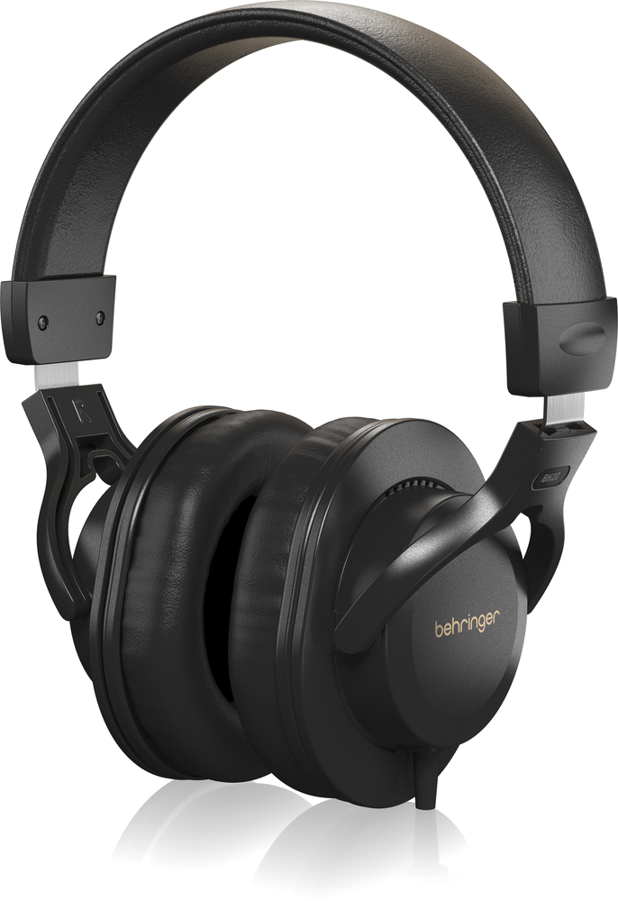 Behringer BH20 closed back studio headphones with cushioned ear cups and adjustable headband, designed for professional audio monitoring.