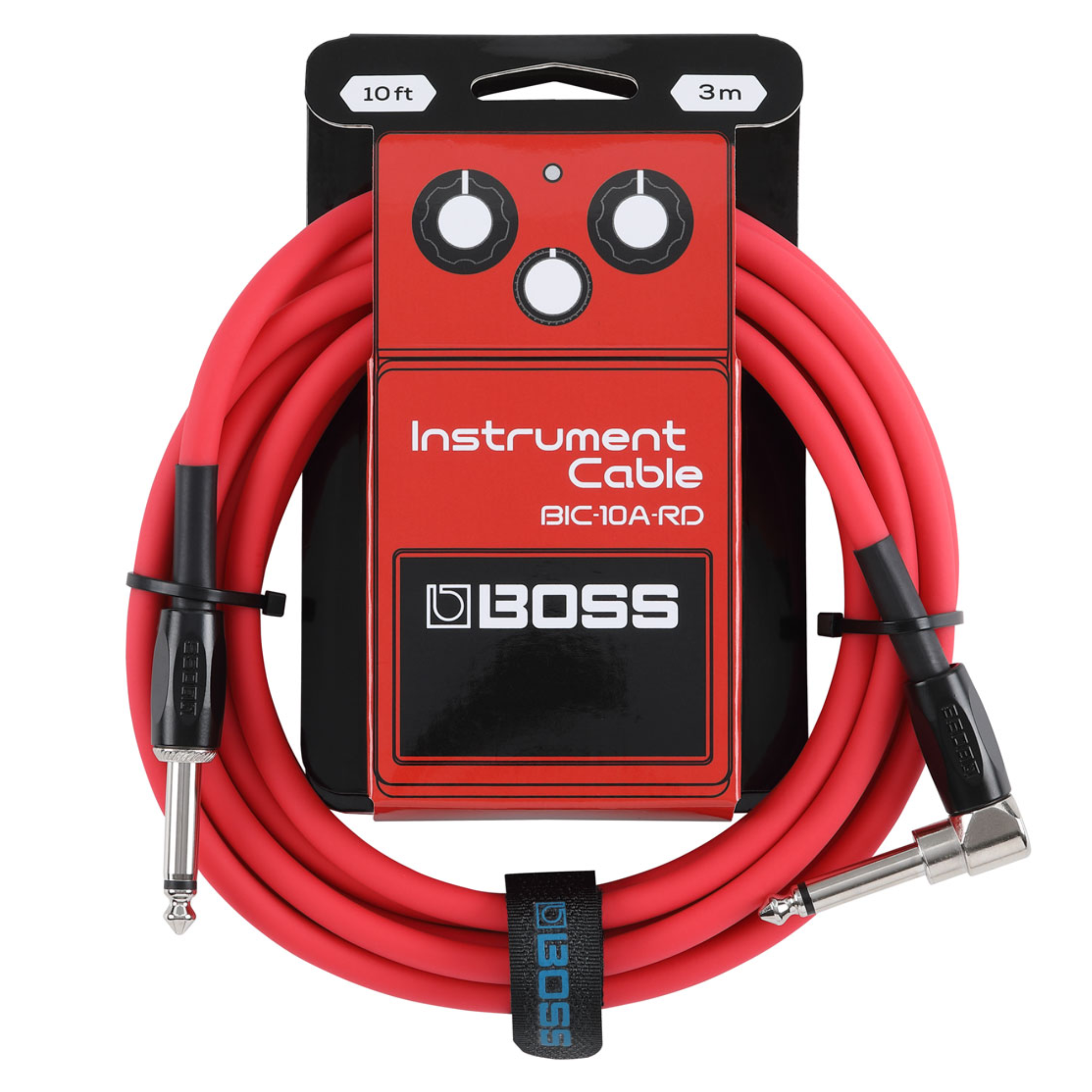 BOSS BIC-10A-BK Instrument Cable 10ft/3m AS Red