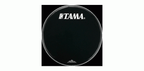 Tama BK18BMTT black drum head with Tama logo, showcasing the sleek, durable surface designed for drum kit use.