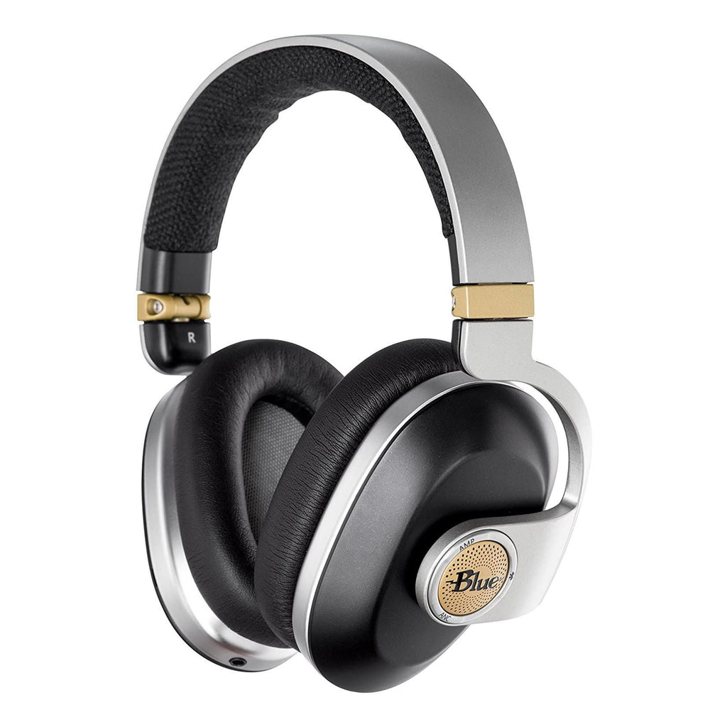 Blue Satellite Wireless Noise-Cancelling Headphones Audiophile Amp Black