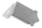 Bryden Mandolin Tailpiece for folk and bluegrass instruments, shown in metallic finish with mounting screws.