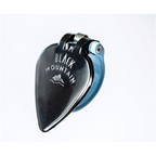 Black Mountain spring-loaded blue thumb pick for right hand, designed for guitar players, with a comfortable grip and durable construction.