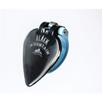 Black Mountain spring-loaded blue thumb pick for right-handed guitar players, showcasing a comfortable grip and durable design.