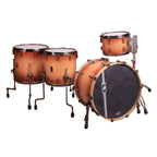 Mapex Black Panther Design Lab Cherry Bomb 22-inch 4-piece drum kit shell pack in Peach Burl Burst finish, featuring high-quality drum shells.