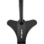 Black QuikLok BS402 height adjustable monitor stand for studio monitors, featuring sturdy construction and ergonomic height settings.