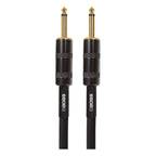 BOSS BSC3 5ft speaker cable for guitar leads, showing the black cable with connectors for musical instrument connection.