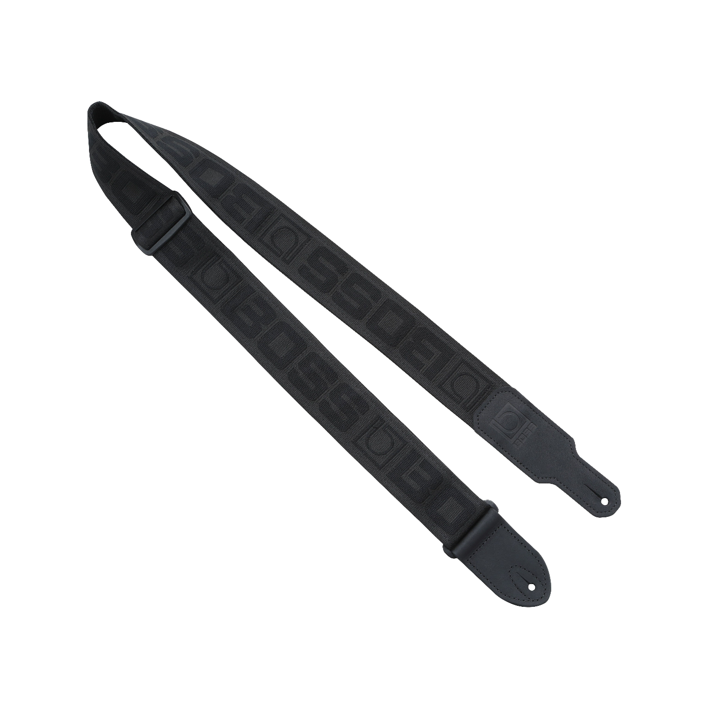 BOSS Monogram Guitar Strap - Black with Black Logo