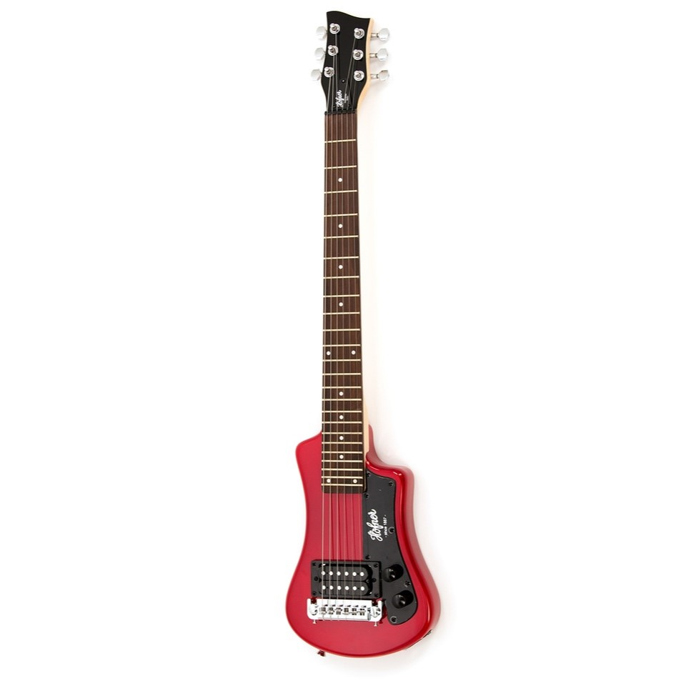 Hofner Shorty Compact Travel Electric Guitar with Accessory Pack - Red