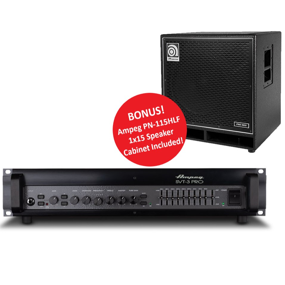 Ampeg SVT-3PRO 450W Bass Amplifier with PN-115HLF 1x15 Speaker Cabinet