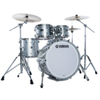 Yamaha Absolute Hybrid Maple 4-piece drum shell pack in silver sparkle with 22, 10, 12, 16-inch drums and 14-inch snare drum