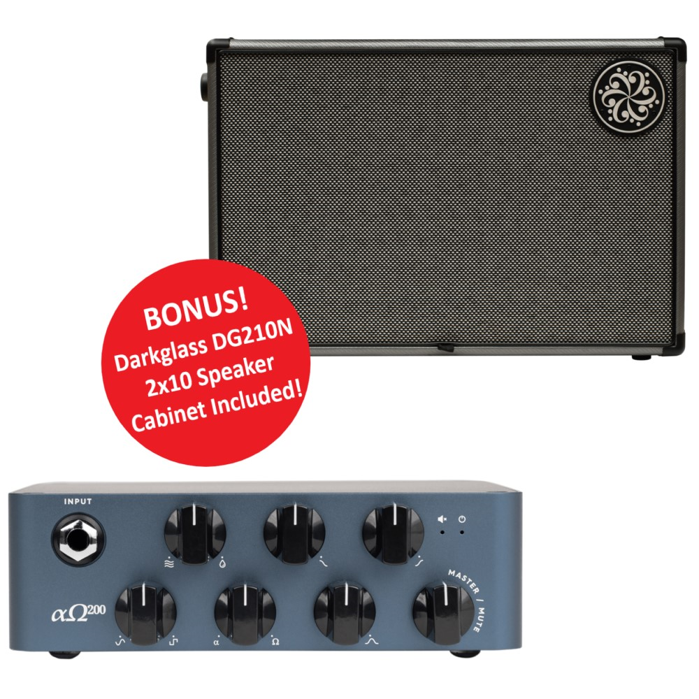 Darkglass AO200 Alpha Omega 200W Bass Amplifier Head with DG210N 2x10 Speaker Cabinet