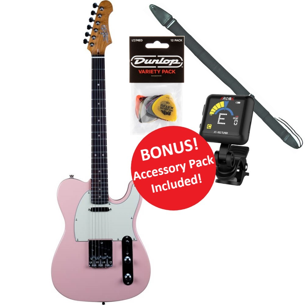 Jet JT-300 Electric Guitar with Accessory Pack - Shell Pink