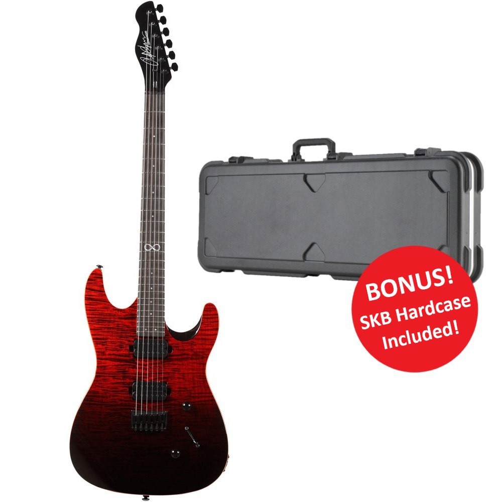 Chapman Standard Series ML1 Modern Electric Guitar with SKB Hardcase - Black Blood