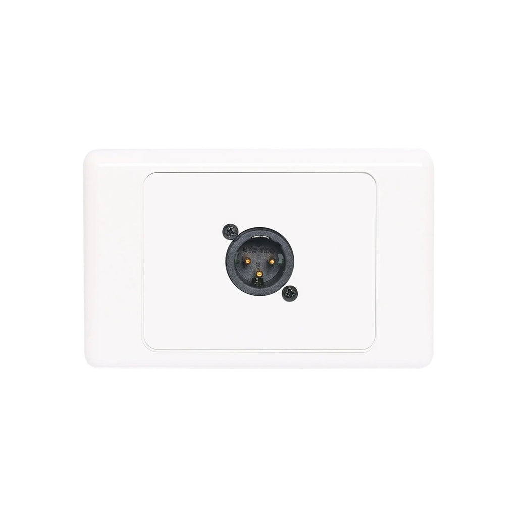 Redback C0444 3-pin XLR horizontal microphone wallplate with dual covers, designed for professional PA audio setups.