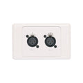 Dual 3 Pin XLR Horizontal Microphone Wallplate Dual Cover