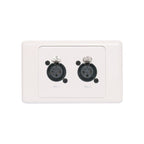 Dual 3 Pin XLR Horizontal Microphone Wallplate Dual Cover