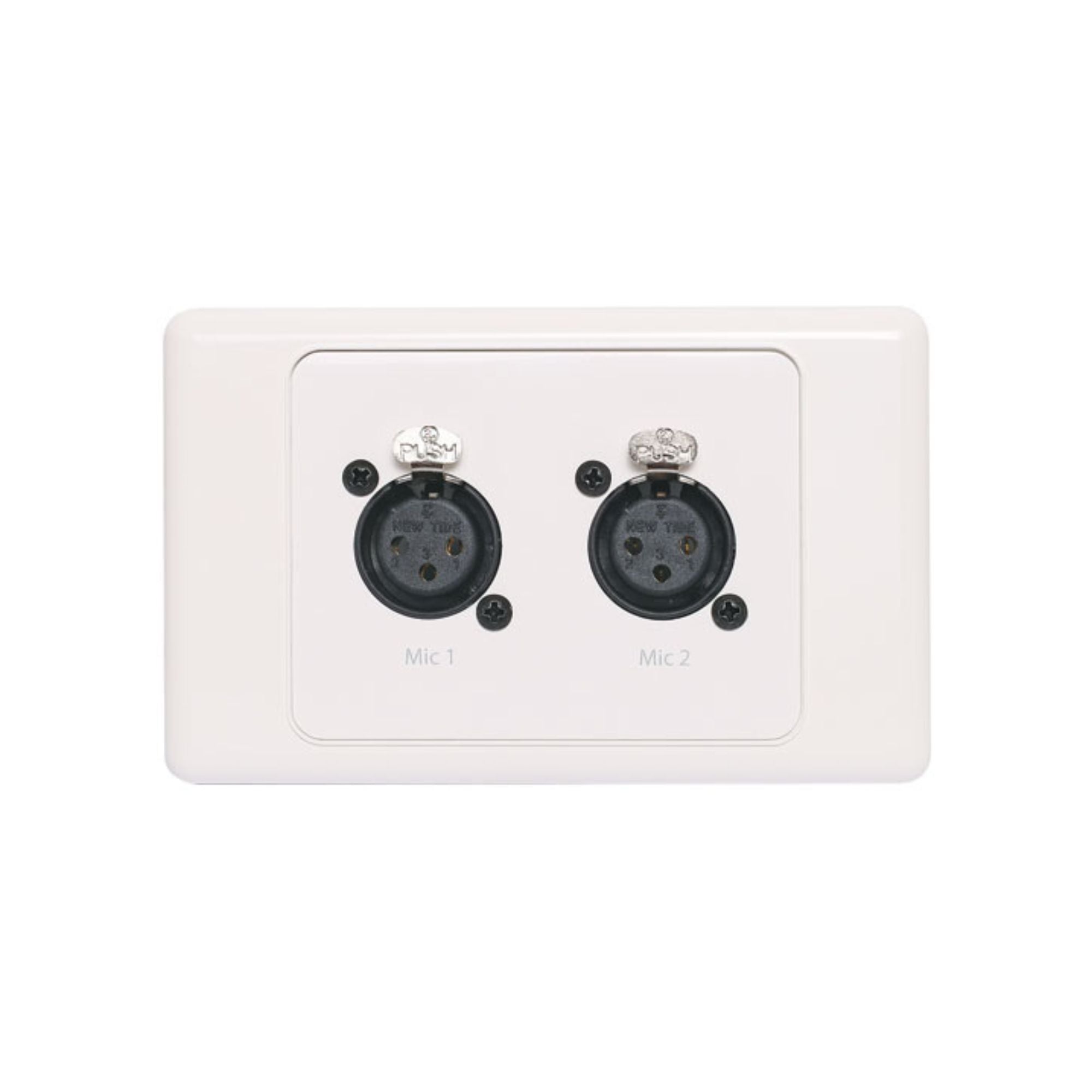 Dual 3 Pin XLR Horizontal Microphone Wallplate Dual Cover