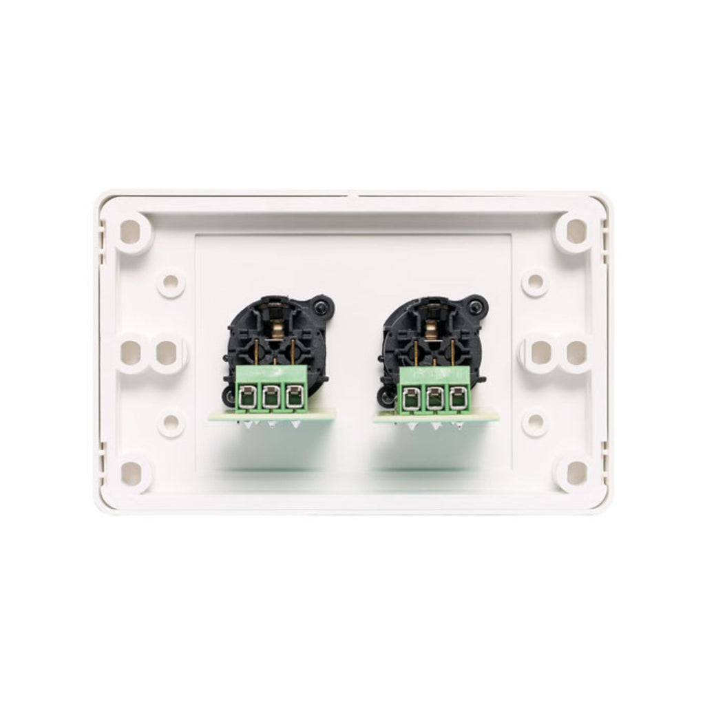 Dual 3 Pin XLR Horizontal Microphone Wallplate Dual Cover