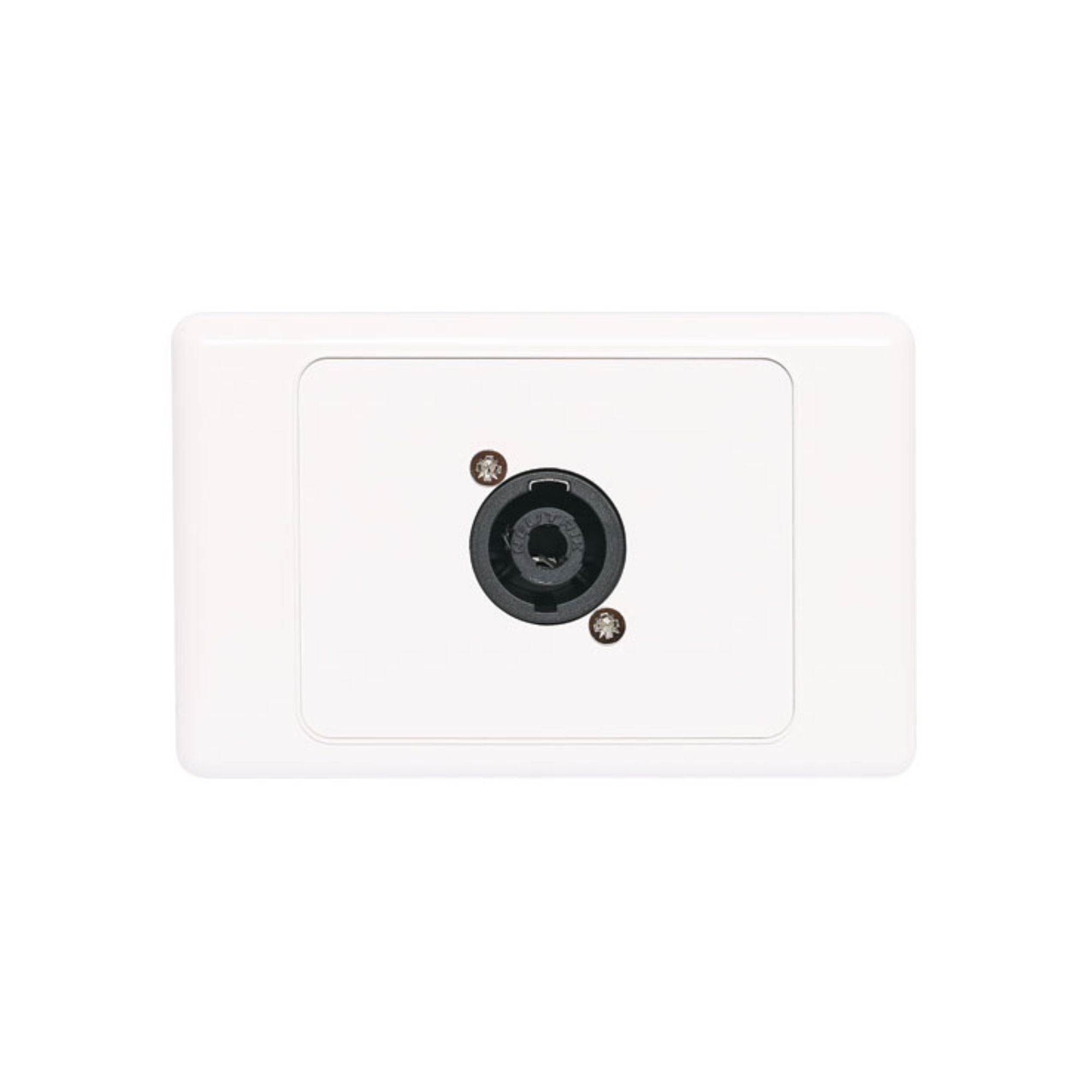 Dynalink C0459 4 Pin Neutrik Speakon Horizontal Spkr Wallplate Dual Cover