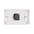 Dynalink C0459 4 Pin Neutrik Speakon Horizontal Spkr Wallplate Dual Cover