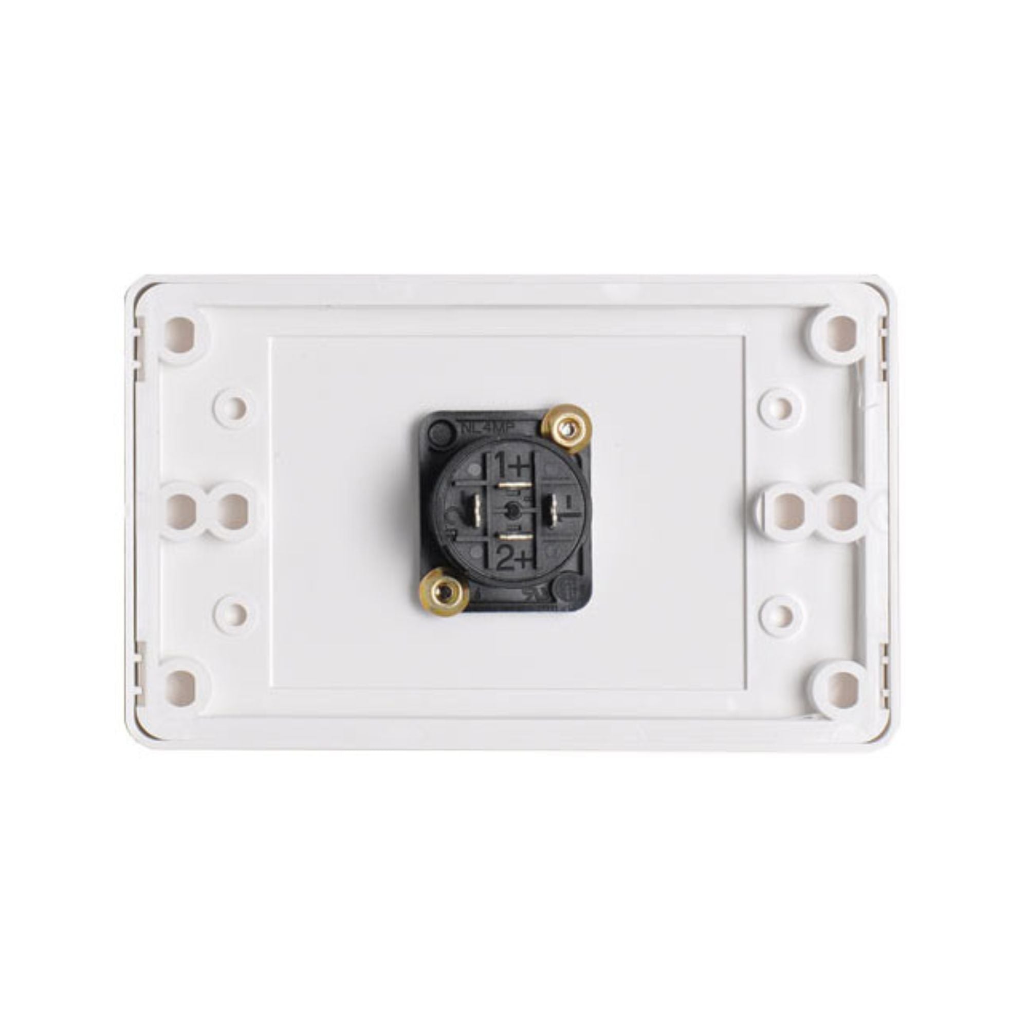 Dynalink C0459 4 Pin Neutrik Speakon Horizontal Spkr Wallplate Dual Cover